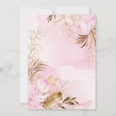 ボホ赤面金ゴールドサファリ動物ガールベビーシャワー 招待状 (裏面)