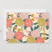 ボホ赤面黄植物花パーソナライズされた ノートカード (裏面)