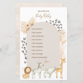 ボホ野生動物祈りの言葉ベビー標識 (正面/裏面)