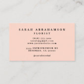 ボホ金ゴールドとシャンパン花ビジネスカード 名刺 (裏面)