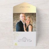 ボホ金ゴールドギルドフローラ結婚ズ オールインワン招待状 (外側)