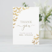 ボホ金ゴールドバタフライシックブライダルシャワーサンキュー サンキューカード (スタンド正面)
