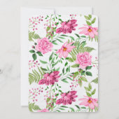 ボホ金ゴールドピンクウォーターカラーフローラブライダルシャワー 招待状 (裏面)