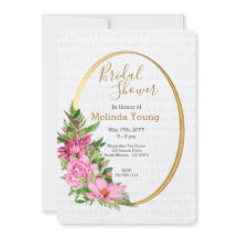 ボホ金ゴールドピンクウォーターカラーフローラブライダルシャワー