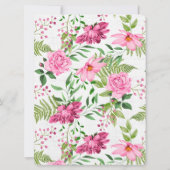 ボホ金ゴールドピンクウォーター色フローラ結婚ズ 招待状 (裏面)