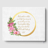 ボホ金ゴールドピンクフローラウォーターカラーゲストブック ゲストブック (裏面)