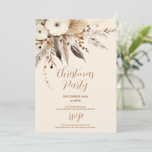 ボホ金ゴールドフローラクリスマスパーティー 招待状 (スタンド正面)