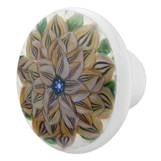 ボホ金ゴールドライオンフラワービクトリアン セラミックノブ (右)