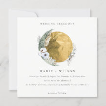 ボホ金ゴールド佐賀グリーンフローラリースウェディング招待