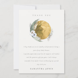 ボホ金ゴールド佐賀グリーンフローラリースベビーシャワー サンキューカード