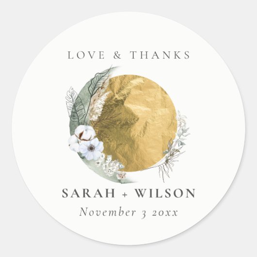 ボホ金ゴールド佐賀グリーンフローラ結婚リース感謝していズ ラウンドシール (正面)