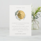 ボホ金ゴールド佐賀緑フローラリースブライダルシャワー サンキューカード (スタンド正面)