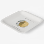 ボホ金ゴールド佐賀緑フローラリースブライダルシャワー ペーパープレート (傾斜あり)