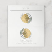 ボホ金ゴールド佐賀緑フローラリース結婚ズ プレイスカード (外部開封)