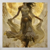 ボホ金ゴールド女神美的ウォールアート ポスター (正面)