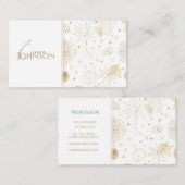 ボホ金ゴールド宇宙ドードルズホワイトデザイン 名刺 (正面/裏面)