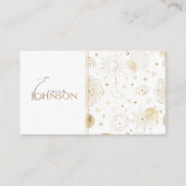 ボホ金ゴールド宇宙ドードルズホワイトデザイン 名刺 (正面)