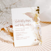 ボホ金ゴールド蝶キス赤ちゃんシャワー 招待状