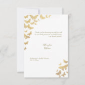 ボホ金ゴールド蝶シックブライダルシャワーサンキュー サンキューカード (裏面)