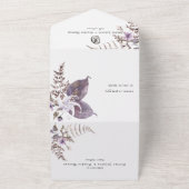 ボホ錆ゴシックバイキングシンボルワイルドフラワー結婚ズ オールインワン招待状 (外側)