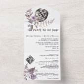 ボホ錆ゴシックバイキングシンボルワイルドフラワー結婚ズ オールインワン招待状 (内側)