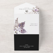 ボホ錆ゴシックバイキングシンボルワイルドフラワー結婚ズ オールインワン招待状 (外側)