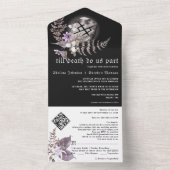 ボホ錆ゴシックバイキングシンボルワイルドフラワー結婚ズ オールインワン招待状 (内側)