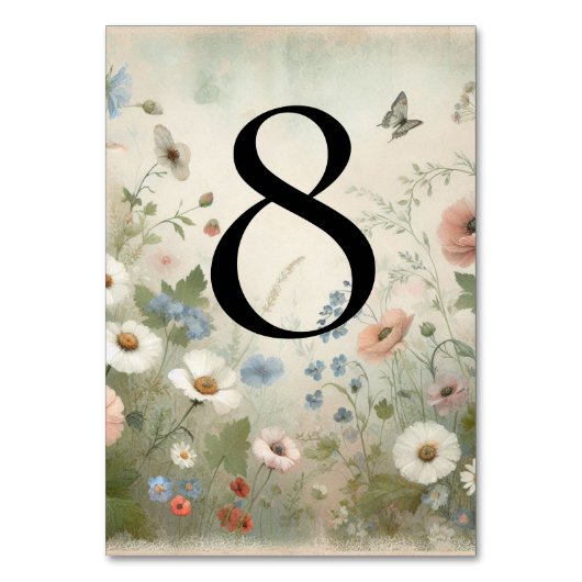 ボホ開花とヴィンテージ結婚誓 テーブルナンバー (正面)