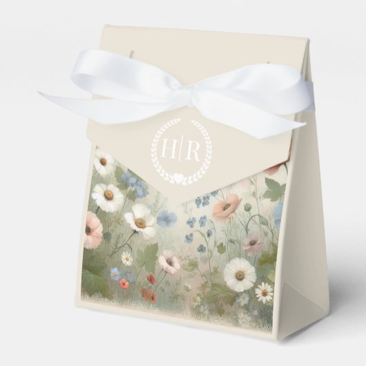 ボホ開花とヴィンテージ結婚誓 フェイバーボックス (正面サイド)