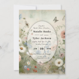 ボホ開花とヴィンテージ結婚誓 招待状