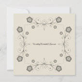 ボホ開花とヴィンテージ結婚誓 招待状 (裏面)