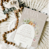 ボホ開花ガーデンワイルドフラワー春ベビーシャワー 招待状