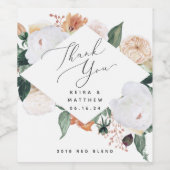 ボホ開花パーソナライズされたズ結婚サンキュー ワインラベル (シングルラベル)