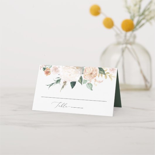 ボホ開花モダンフローラ結婚ズ プレイスカード (正面)