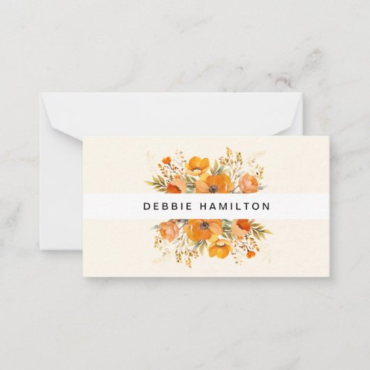 ボホ開花水彩フローラエレガント&芸術的 ノートカード (正面)