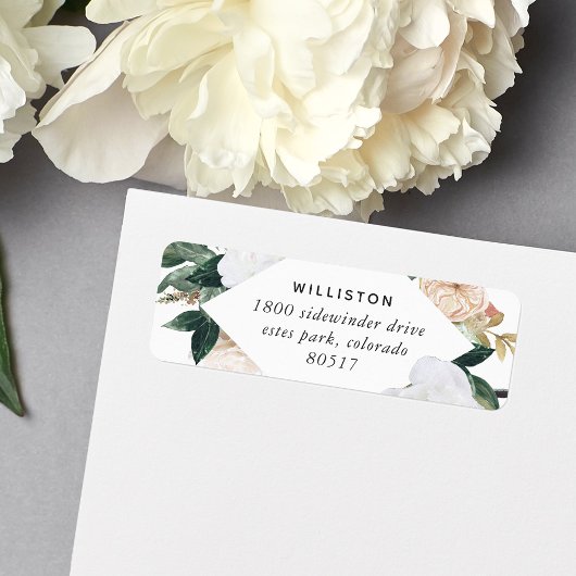 ボホ開花水彩フローラ差出人住所 ラベル