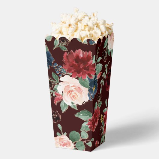 ボホ開花 |ダークブルゴーニュとネイビーブルーパターン フェイバーボックス (はじけた状態)