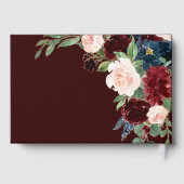 ボホ開花 |ダークブルゴーニュ赤とネイビーブルーのバラ ゲストブック (裏面)