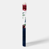 ボホ開花 |ネイビー素朴ブルーとブルゴーニュのカスタム Case-Mate iPhoneケース (裏面 / 右)