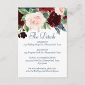 ボホ開花 |ネイビー素朴ブルーとブルゴーニュ詳細 エンクロージャーカード (正面)