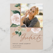 ボホ開花 |フォイルフォト卒業発表 箔招待状 (正面)