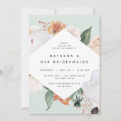 ボホ開花 |フローラモダンブリデスメイドのブランチ 招待状 (正面)