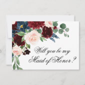 ボホ開花 |ブルゴーニュ海軍ブライダルパーティ頼写真 招待状 (正面)