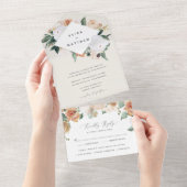 ボホ開花 |幾何モダンフローラ結婚の オールインワン招待状 (貼ってはがせる)