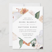 ボホ開花 |幾何モダンフローラ結婚の 招待状 (正面)