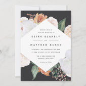 ボホ開花 |幾何モダンフローラ結婚の 招待状 (正面)