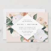 ボホ開花 |幾何モダンフローラ結婚の 招待状 (正面)