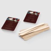 ボホ開花 |濃エレガント赤赤面とネイビーブルー ハンドファン (組立なし)