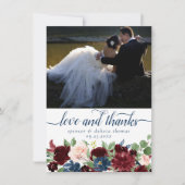 ボホ開花 |無素朴国と赤写真の愛と サンキューカード (正面)