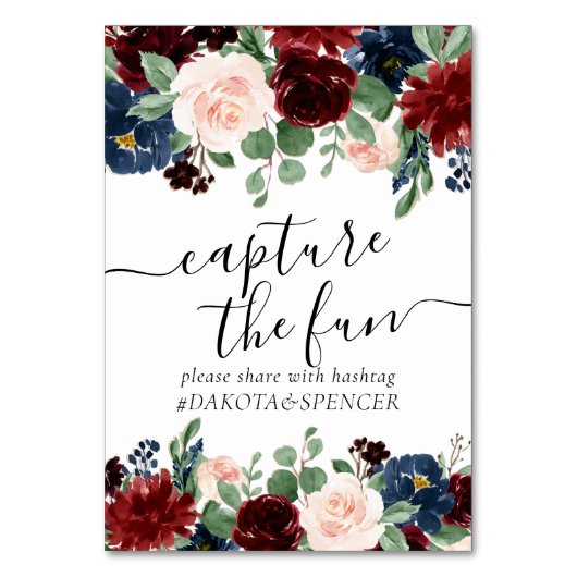 ボホ開花 | BurgundyとNavyが愛をキャプチャ テーブルナンバー (正面)